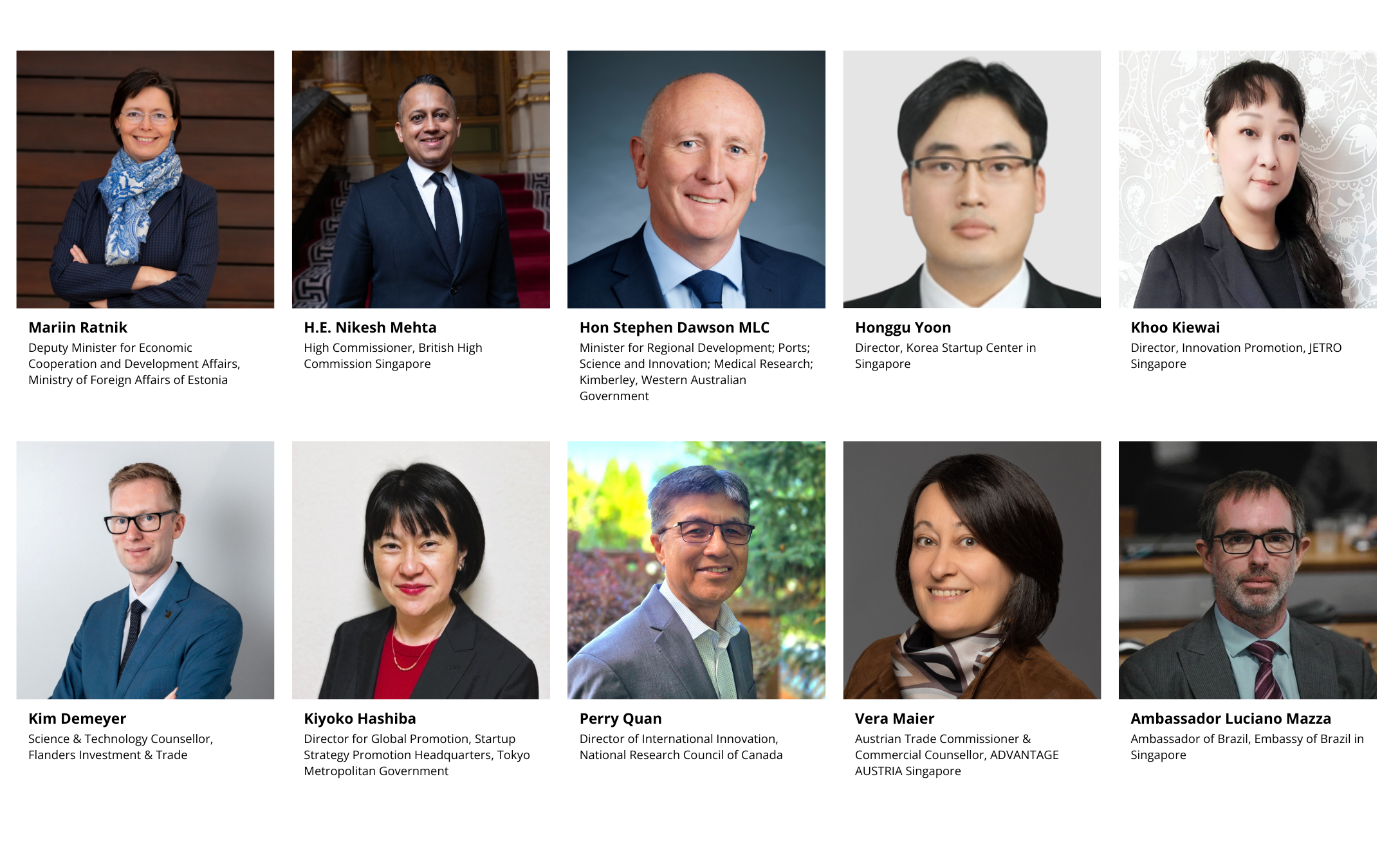 Grid of 10 speakers at the Global Stage at SWITCH